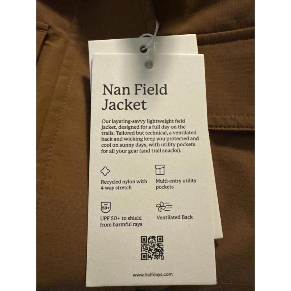 $145 Halfdays Women's Nan Field Jacket Full Zip Nuthatch Snap Button Size M - Picture 5 of 8